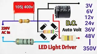 auto volt convert 220V ac to DC 3V 6V 9V 12V 15V 24V - 350V | DC led driver