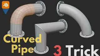 Blender tip: Curved Pipe| Blender Pipe Bending 3 Tricks | (Blender Tutorial) #blender #blender3d