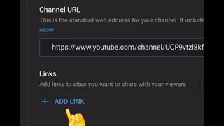 How to add any link in YouTube about Section