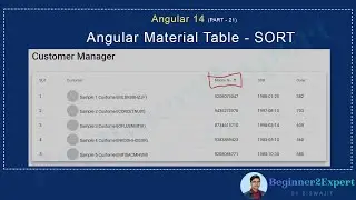 Part 21 - Angular Material Table Sorting | How To Customize The Material Table  | Angular 14