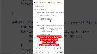 Java program for square of a sorted array (LeetCode) by 