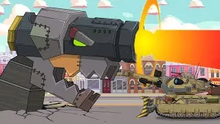 Flamethrower tank tries to destroy a big monster!
