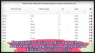 Datatable inline editing delete | Datatables pagination dropdown | Editing inline cells