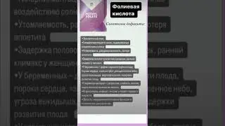 Симптомы дефицита фолиевой кислоты #полезныезнания #shortvideo