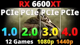 RX 6600 XT PCIe 1.0 vs PCIe 2.0 vs PCIe 3.0 vs PCIe 4.0 - 12 Games 1080p and 1440p