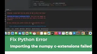 Fix Python Error Importing the numpy c-extensions failed