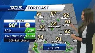 Alabama's forecast is very hot with a few isolated storms on Wednesday and Thursday, The weather ...