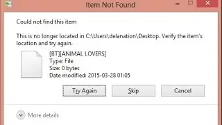 Windows - Unable to delete/rename file ( Item not found / )