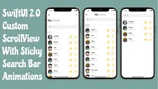 SwiftUI 2.0 Custom ScrollView With Sticky Top Search Bar - Navigation Search Bar - SwiftUI Tutorials