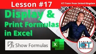 Lesson 17: How to PRINT spreadsheet SHOWING the formulas and functions in Excel | FREE Excel Course