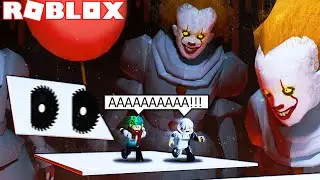 😱ПОБЕГ ОТ КЛОУНА В ROBLOX! СКЕЛЕТОН И КНОБЗИ