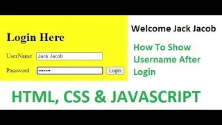 How To Show Username After Login In JavaScript