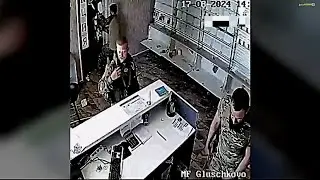 Военные мародёры в Курской ограбили салон "Мегафона". Полное видео.#россия #курская