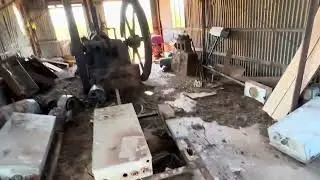 antique oil well pumpjack house
