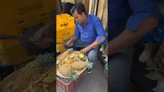 Slow Pineapple Cutting In Mumbai - Indian Street Food