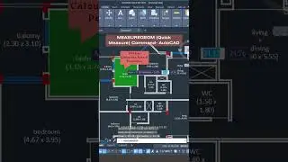 AutoCAD- Calculating Area with Quick Measure Tool | MEASUREGEOM Command #shorts #autocad