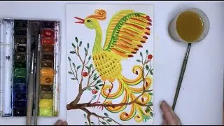 Как нарисовать жар птицу легко и быстро/ Рисуем жар птицу с детьми. Урок рисования для детей.