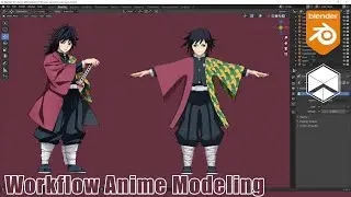 Blender Anime Modeling Tomioka Giyuu - Kimetsu no Yaiba [FREE MODEL] | Nhij Quang