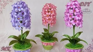 INTERIOR FLOWERS. HYACINTH FROM THE TAPE. Gift with your hands DIY