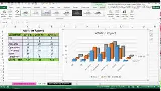 How to create 3D Column Chart in MS Office Excel 2016