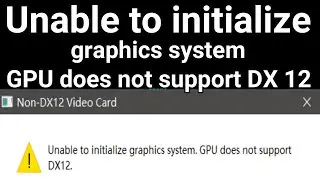 How to Fix Unable to initialize graphics system GPU does not support DX12
