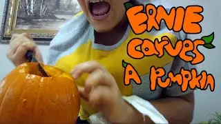 Ernie Carves a Pumpkin