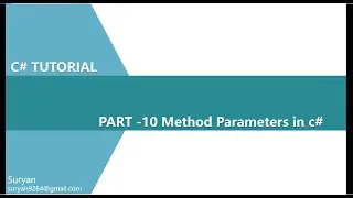 Part-10 Method Parameters in C#