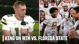 Just us being us 🗣️ Haynes King on Georgia Tech's upset win over Florida State 👀