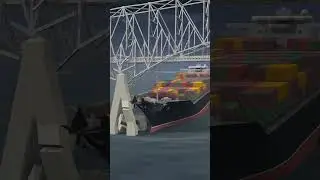Baltimore Francis Scott Key Bridge Collapse Simulation 2024