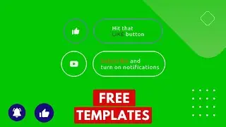 Subscribe button, Like and Comment Green Screen Template  (No Copyright)