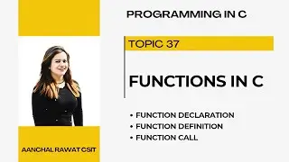 Functions in C Programming|What is function|Types of functions|Function definition and declaration