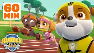 Rubble & PAW Patrol Pups Play in Sports Day! w/ Skye & Rocky | 1 Hour Compilation | Rubble & Crew