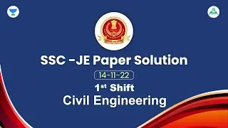 SSC -JE Solution ll 1st Shift ll Civil Engineering