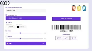 How to create Barcode Generator Tool using HTML Css and Javascript part 3 