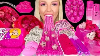 ASMR DRAGONFRUIT MUKBANG, Smoothie Bowl, Koolaid Grape, Starbucks Dragonfruit Drink, Jelly Slice 먹방