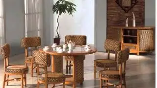 Indoor Wicker Dining Chairs | Collection Of Dining Room Furniture Sets