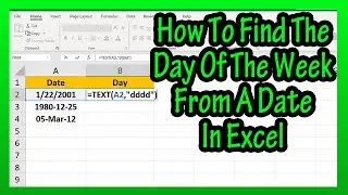 How To (Get) Extract The Name Of The Day Of The Week (In Text) From A Given Date In Excel Explained