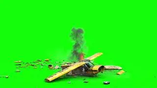 [4K] Plane Crashing - Green Screen