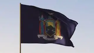 Flag of New York (US State) | ROYALTY FREE 4K LOOP