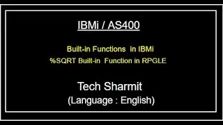 IBMi (AS400) - %Sqrt Built-in function | built in functions in rpgle | as400 for beginner in English