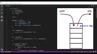 Implementing Stack Data structure using dynamic array | C++