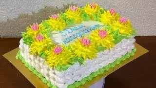 Торт корзина  с цветами Как сделать кремовый торт корзину цветов  Cake basket with flowers