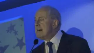 Gyles Brandreth entertains his audience