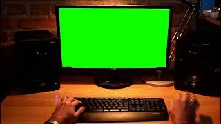 Man Typing Computer Green Screen Video