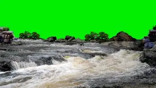 water flowing green screen / water flowing sound effect / water green screen animation / river sound