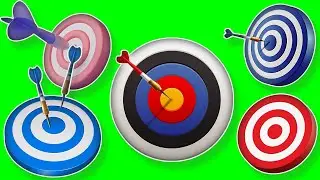 Footage Green Screen Animated Darts Icons in 3D Download Free [4K]