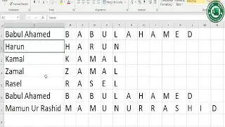 How to split letter or character in excel