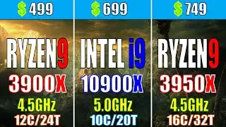 RYZEN9 3900X vs INTEl i9 10900X vs RYZEN9 3950X | RTX 2080 SUPER | GAMING BENCHMARK