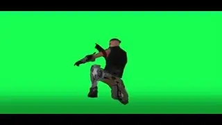 render 3d people in chroma key background isolated Shooter man fighting aliens in the sky