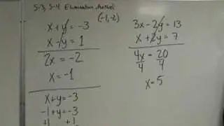 Algebra - Solving Systems of Equations - Elimination Method